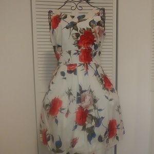 Floral Dress with Faux Crinoline